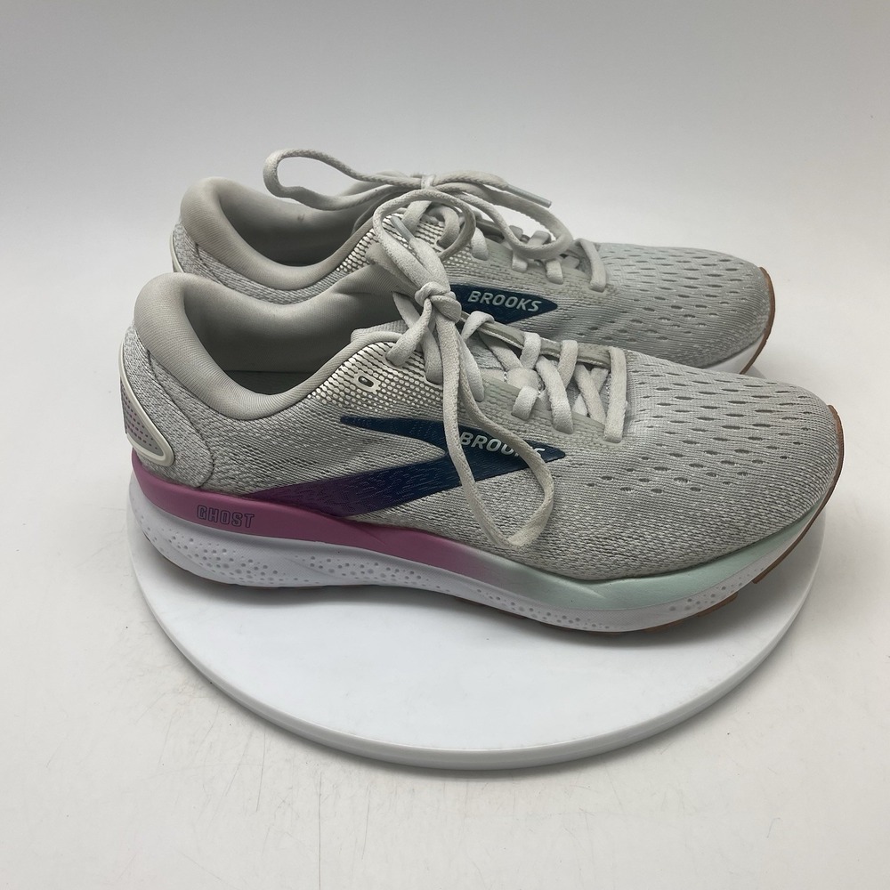 Brooks Sneakers Womens 8 B Ghost 16 1204071B175 Gray Running Athletic Gym Shoes